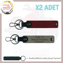 Miawiki Hız Tutkunlarına, Isim Plaka ve A Rh (+) Kan Grubu X2 Anahtarlık Seti Armağanı, Kül Gri-Bordo-Laci