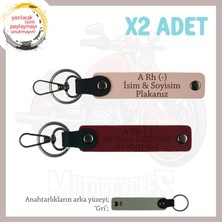 Miawiki Motor Severlere Özel, Isim Plaka ve A Rh (-) Kan Grubu Yazılı X2 Anahtarlık, Yavruağzı-F Yeşil-Gr