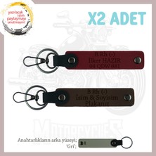 Miawiki Bikerlar Için Özel, Isim Plaka ve B Rh (-) Kan Grubu Anlamlı Hediye X2 Anahtarlık, K Kahve-Bordo-Gr