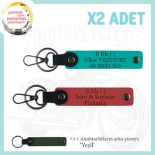 Miawiki Asfaltın Tozunu Attıranlara X2 Anahtarlık Isim Plaka, B- Kan Grubu Yazılı, Nar Çiçeği-K Turkuaz-Ysl