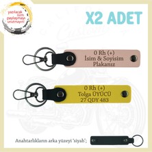 Miawiki Motorcu Dostlara, Isim Plaka ve 0 Rh (+) Kan Grubu Yazılı 2'li Anahtarlık Hediye, Yavruağzı-Sarı-Syh