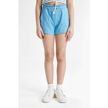 DeFacto Kız Çocuk Beli Bağcıklı Şort Günlük Kullanım için Rahat ve Şık A2455A824HS