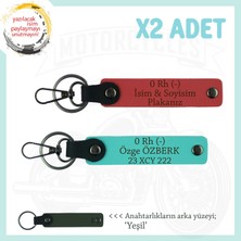 Miawiki Dostlara Özel, Isim Plaka ve 0 Rh (-) Kan Grubu Yazılı Hediye X2 Anahtarlık, Nar Çiçeği-Turkuaz-Ysl