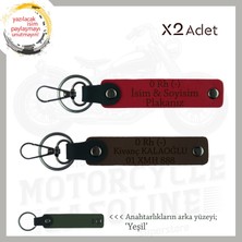 Miawiki Hız Severlere Özel Isim Plaka ve 0 Rh (-) Kan Grubu Yazılı X2 Anahtarlık Hediye, Kırmızı-K Kahve-Ysl