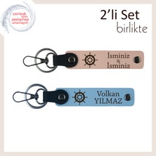 Miawiki Eşe Simgesel ve Kalıcı Armağan, Gemi Dümeni Figürlü Anahtarlık Takımı, Yavru Ağzı-Gök Mavi