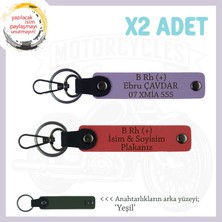 Miawiki Motosiklet Maceracılarına, Isim Plaka ve B Rh (+) Kan Grubu, X2 Set Anahtarlık, Nar Çiçeği-Mor-Ysl