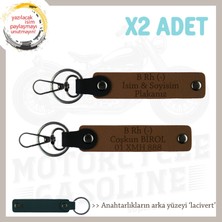 Miawiki Hız Severlere Isim Plaka ve B- Kan Grubu Yazılı Özel Üretim X2 Anahtarlık Sürpriz Hediye, Kahve-Laci