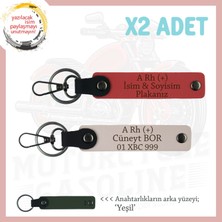 Miawiki Motor Tutkunlarına Özel, Isim Plaka ve A Rh (+) Kan Grubu Yazılı X2 Anahtarlık, Nar Çiçeği-Pudra-Ysl