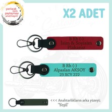 Miawiki Hızlılar Için Isim Plaka ve B Rh (-) Kan Grubu Yazılı X2 Anahtarlık Armağan Set, Kırmızı-Turkuaz-Ysl