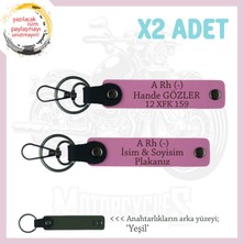 Miawiki Arkadaşa, Isim Plaka ve A Rh (-) Kan Grubu Yazılı Kişiselleştirilmiş Deri X2 Anahtarlık, Pembe-Ysl