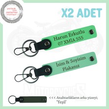 Miawiki Kurye ve Sürücü Dostu Anahtarlık Takımı – Kişiye Özel Plaka ve Isimli Seçenek, Yeşil-F Yeşil-Ysl