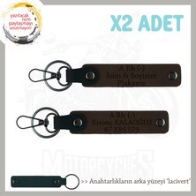 Miawiki Biker Tarzına Özel, Isim Plaka ve A Rh (-) Kan Grubu Yazılı Hediye X2' Li Anahtarlık, K Kahve-Laci