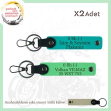 Miawiki Motosiklet Maceracılarına, Isim Plaka ve 0 - Kan Grubu Yazılı 2'li Anahtarlık, K Turkuaz-F Yeşil-Sk