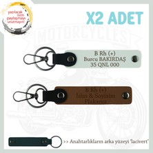 Miawiki Istanbullu Motorculara Özel Isim Plaka, B(+) Kan Grubu Yazılı X2 Hediye Anahtarlık, Kahve-Beyaz-Laci