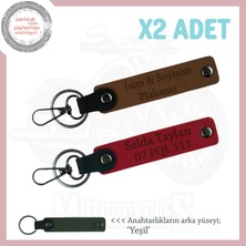 Miawiki Araç Kullananlara Özel, Isim ve Plaka Yazılabilen Anlamlı Hediye X2 Anahtarlık, Kahve-Kırmızı-Ysl