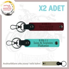 Miawiki Motor Tutkunlarına Özel Isim Plaka, B- Kan Grubu Yazılı Özel Üretim X2 Anahtarlık, Turkuaz-Bordo-Sk