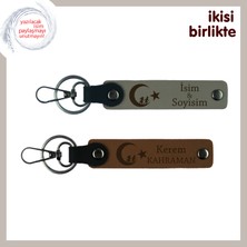 Miawiki Amcaya Unutulmaz Armağan – Çocuk ve Ayyıldız Temalı 2’li Kişisel Anahtarlık Seti, Kül Gri-Kahve