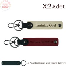 Miawiki Doktora 14 Şubat Hediyesi, Isim Yazılı 2’li Anahtarlık Seti, Sütlü Kahve-Bordo-Lacivert