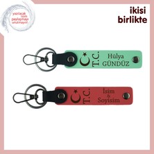 Miawiki Babaya Kalıcı Hatıra Ay Yıldız Tc Temalı, Isim Yazılı 2’li Anahtarlık Takımı, Açık Yeşil-Nar Çiçeği