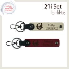 Miawiki Romantik Ruhlu Sevgiliye Vatan Temalı Sürpriz Bozkurt ve Ayyıldız, Anahtarlık, S Kahve-Bordo