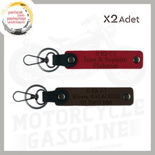 Miawiki Kırmızı-K Kahve, Hız Severlere Özel, Isim Plaka ve 0 Rh (-) Kan Grubu Yazılı 2'li Anahtarlık, Hediye