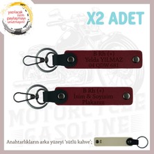 Miawiki Hız Aşıklarına Hediye, Isim Plaka ve B Rh (+) Kan Grubu, Kişisel Acil Durum X2 Anahtarlık, Bordo-Sk