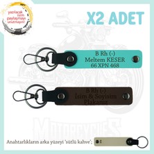 Miawiki Motor Severlere, Isim Plaka ve B Rh (-) Kan Grubu Yazılı 2li Anahtarlık, Anı Set, K Kahve-Turkuaz-Sk