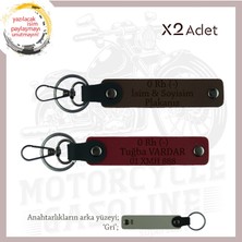 Miawiki Bikerlar Için Özel, Isim Plaka ve 0 Rh (-) Kan Grubu Anlamlı Hediye X2 Anahtarlık, K Kahve-Bordo-Gr