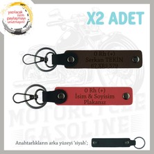 Miawiki Motor Severlere Özel, Isim Plaka ve 0 Rh (+) Kan Grubu Yazılı X2 Anahtarlık, Nar Çiçeği-K Kahve-Syh