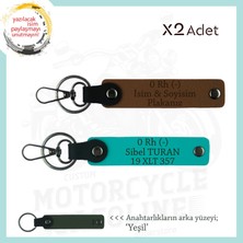 Miawiki Hız Tutkunlarına, Isim Plaka ve 0- Kan Grubu Yazılı Kişiye Özel X2 Anahtarlık, Kahve-K Turkuaz-Ysl