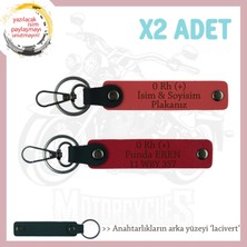 Miawiki Yolculara Özel, Isim Plaka ve 0 Rh (+) Kan Grubu Yazılı X2' Li Anahtarlık, Nar Çiçeği-Kırmızı-Laci