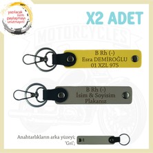 Miawiki Yolların Sürücülerine, Isim Plaka ve B Rh (-) Kan Grubu, Kişiye Özel X2 Anahtarlık, Kül Gri-Sarı-Gr