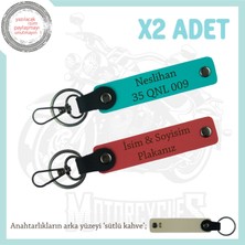 Miawiki 2'li Sürpriz Hediye Anahtarlık – Plaka ve Isimle Kişiye Özel Dokunuş, Nar Çiçeği-K Turkuaz-Sk