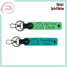 Miawiki Kamp Alanlarının Hatırasını Taşıyan Hediye, Kişisel Deri Anahtarlık Takımı, Fıstık Yeşil-K Turkuaz