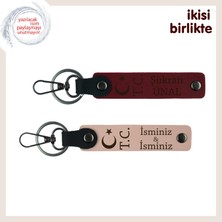 Miawiki Ay Yıldız Tc Zarif Anı – Komşuya Kişisel Isimli Anahtarlık Hediye Takımı 2' Li, Bordo-Yavru Ağzı