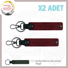 Hız Aşıkları Için Isim Plaka ve A Rh (-) Kan Grubu Kişisel, Acil Durum Deri X2 Anahtarlık, Bordo-Ysl