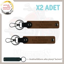 Hız Severlere Isim Plaka ve A+ Kan Grubu Yazılı Özel Üretim X2 Anahtarlık Sürpriz Hediye, Kahve-Laci
