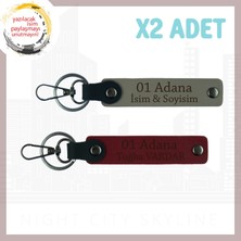 Kül Gri-Bordo, Adınıza Özel Adana Şıklığı Sevdiklerinize Hediye Şehir Esintisi Taşıyan X2 Anahtarlık