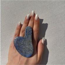 Mavi Lapis Taşı Gua Sha Yüz Masaj Aleti, Doğal ve Sağlıklı Cilt Bakımı