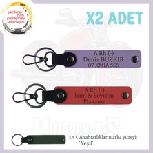 Motosiklet Maceracılarına, Isim Plaka ve A Rh (-) Kan Grubu, X2 Set Anahtarlık, Nar Çiçeği-Mor-Ysl
