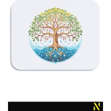 Nilizma Hayat Ağacı Desenli Ergonomik Mouse Pad - 23 x 19 cm - Kaymaz Taban Ev Ve Ofis Kullanımı Fare Altlığı Mousepad