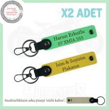 Minimal ve Şık Hediye Arayanlara – Kişiye Özel Plaka & Isimli Anahtarlık Seti, Sarı-F Yeşil-Sk