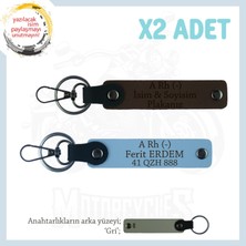 Motorcu Dostlara, Isim Plaka ve A Rh (-) Kan Grubu, Güvenli Sürüş X2' Li Anahtarlık, K Kahve-Mavi-Gr