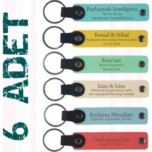 Okula Veda Partisi Için Öğretmen Ismine Özel, 6' Lı Set, Deri Hediyelik Anı ve Hatıra Anahtarlığı