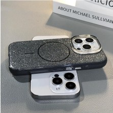 Iphone 16 Telefon Kılıfı Simli Parlak Işıltılı Magsafe Destekli Kılıf