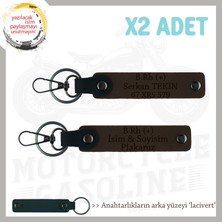 Miawiki Biker Tarzına Özel, Isim Plaka ve B Rh (+) Kan Grubu Yazılı Hediye X2' Li Anahtarlık, K Kahve-Laci