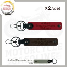 Miawiki Hız Severlere Özel Isim Plaka ve 0 Rh (-) Kan Grubu Yazılı X2 Anahtarlık Hediye, Kırmızı-K Kahve-Gr