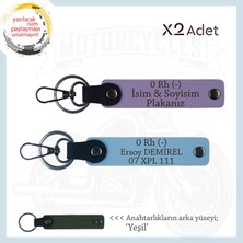 Miawiki Hız Severlere Uygun Süpriz, Isim Plaka ve 0 Rh (-) Kan Grubu Yazılı X2 Anahtarlık Set, Mor-Mavi-Ysl