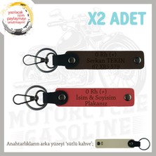 Miawiki Motor Severlere Özel, Isim Plaka ve 0 Rh (+) Kan Grubu Yazılı X2 Anahtarlık, Nar Çiçeği-K Kahve-Sk