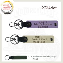 Miawiki Motorcu Dostlara Özel, Isim Plaka ve 0 Rh (-) Kan Grubu, Hediye 2'li Anahtarlıklar, Mor-S Kahve-Ysl